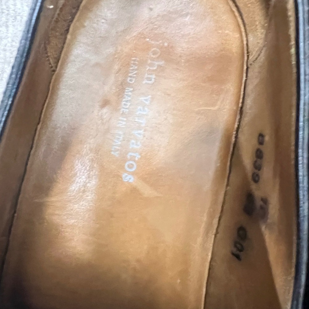 John Varvatos Black Leather Slip On Loafer Shoes Men Hand Made Italy Size 10 - Picture 4 of 16